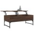 Mesa de centro madera ingeniería metal roble marrón
