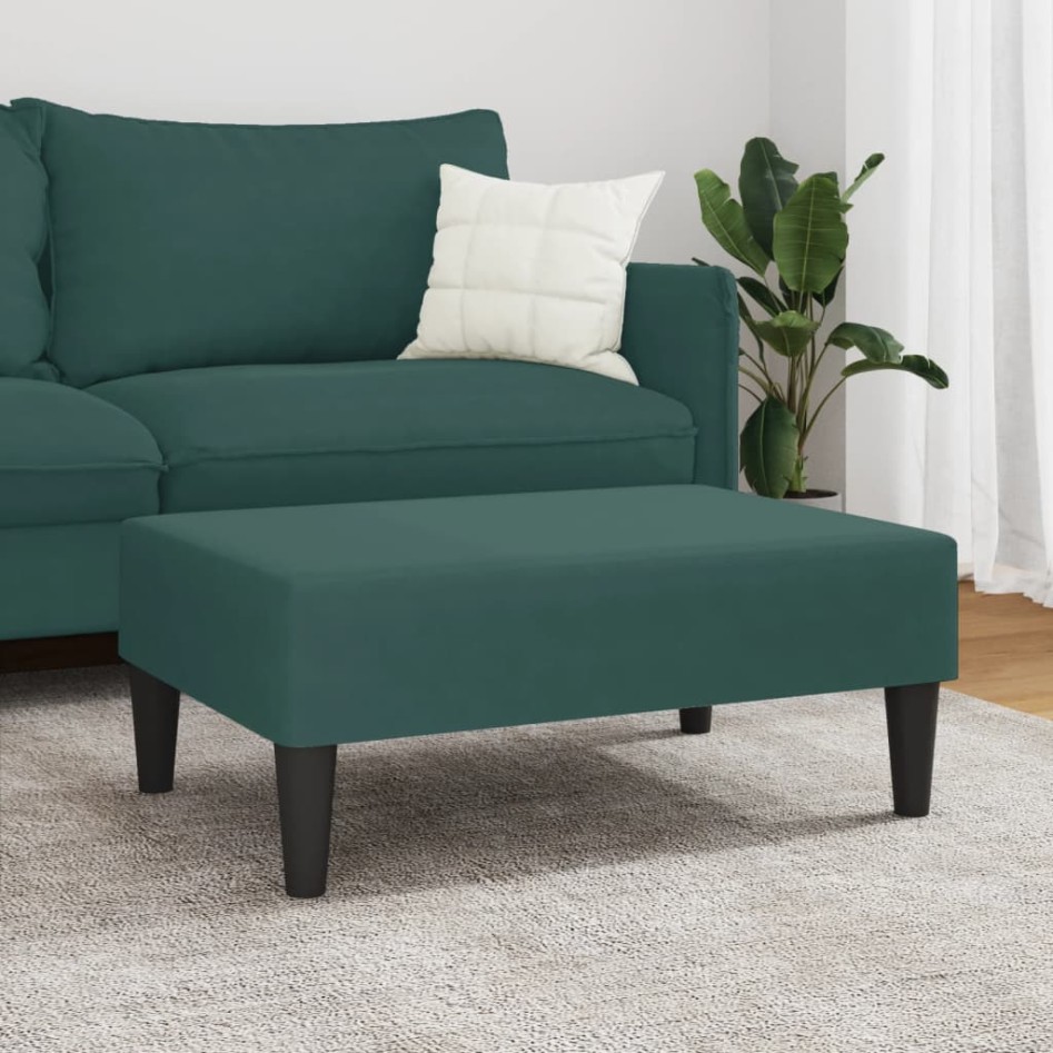 Reposapiés de terciopelo verde oscuro 77x55x31