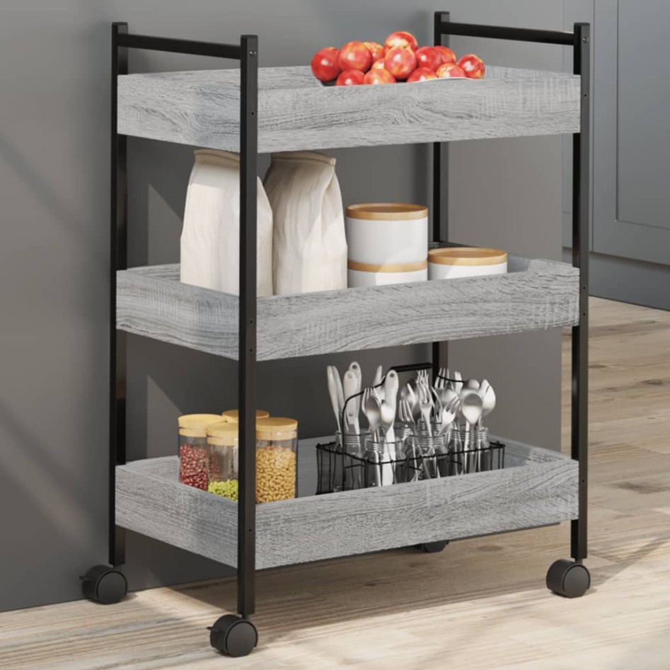 Carrito de cocina madera de ingeniería gris Sonoma 50x30x70