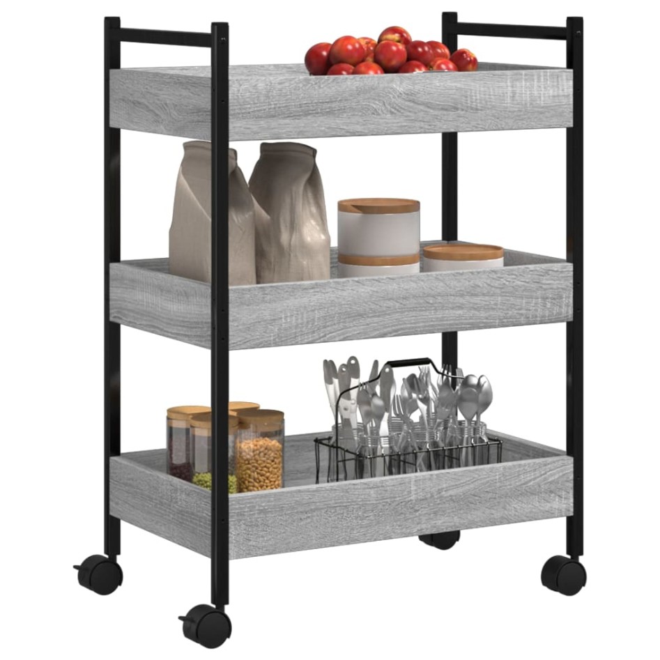 Carrito de cocina madera de ingeniería gris Sonoma 50x30x70