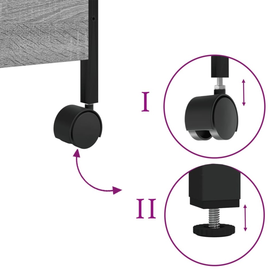 Carrito de cocina madera de ingeniería gris Sonoma 50x30x70