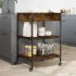 Carrito de cocina madera ingeniería roble ahumado 60x48x89,5