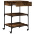 Carrito de cocina madera ingeniería roble ahumado 60x48x89,5