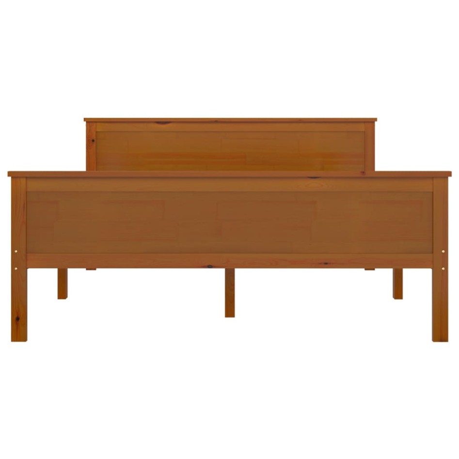 Estructura de cama madera maciza pino marrón miel 160x200