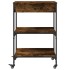Carrito de cocina madera ingeniería roble ahumado 60x48x89,5
