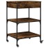 Carrito de cocina madera ingeniería roble ahumado 60x48x89,5