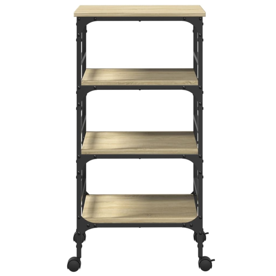 Carrito de cocina madera ingeniería roble Sonoma 45x35x89,5