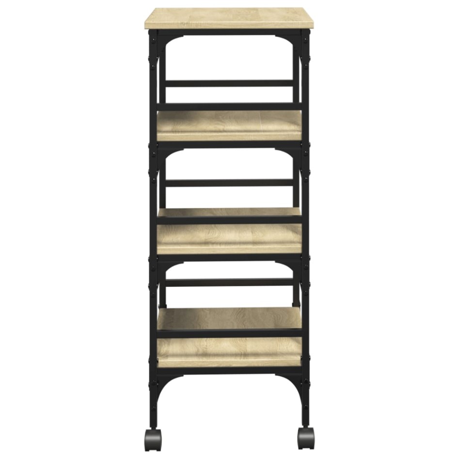 Carrito de cocina madera ingeniería roble Sonoma 45x35x89,5