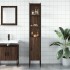 Armario de baño madera ingeniería marrón roble 33x33x185,5