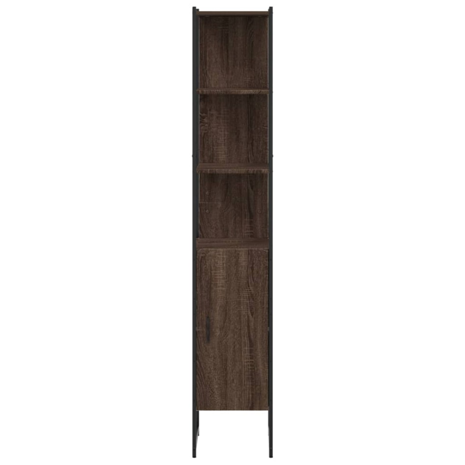 Armario de baño madera ingeniería marrón roble 33x33x185,5
