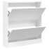 Zapatero de madera de ingeniería blanco 80x21x87,5