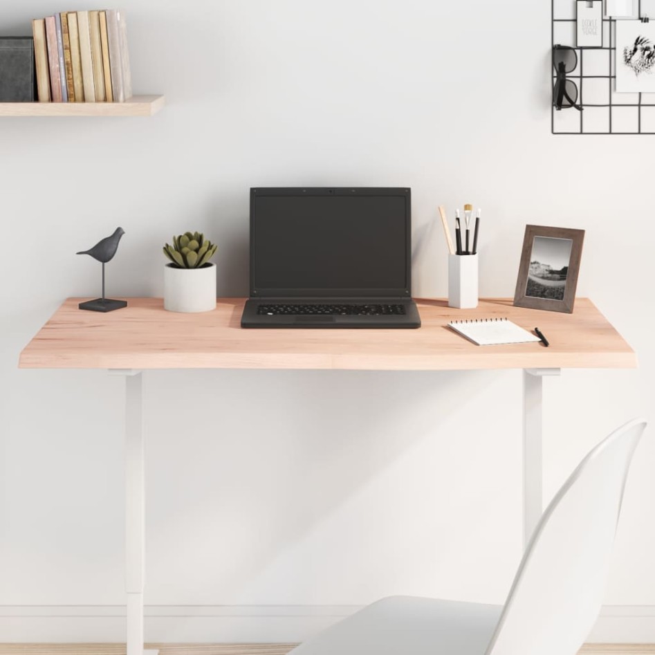 Tablero de mesa madera maciza de roble sin tratar 100x50x2