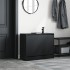 Zapatero de madera de ingeniería negro 80x34x63