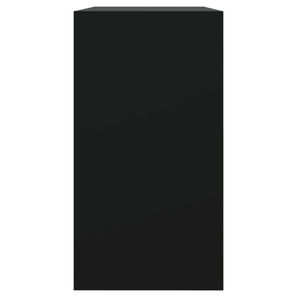 Zapatero de madera de ingeniería negro 80x34x63