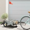 Remolque para bicicletas hierro y tela Oxford gris