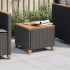 Mesa de jardín ratán sintético madera acacia negro 45x45x37