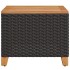 Mesa de jardín ratán sintético madera acacia negro 45x45x37