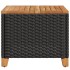 Mesa de jardín ratán sintético madera acacia negro 45x45x37