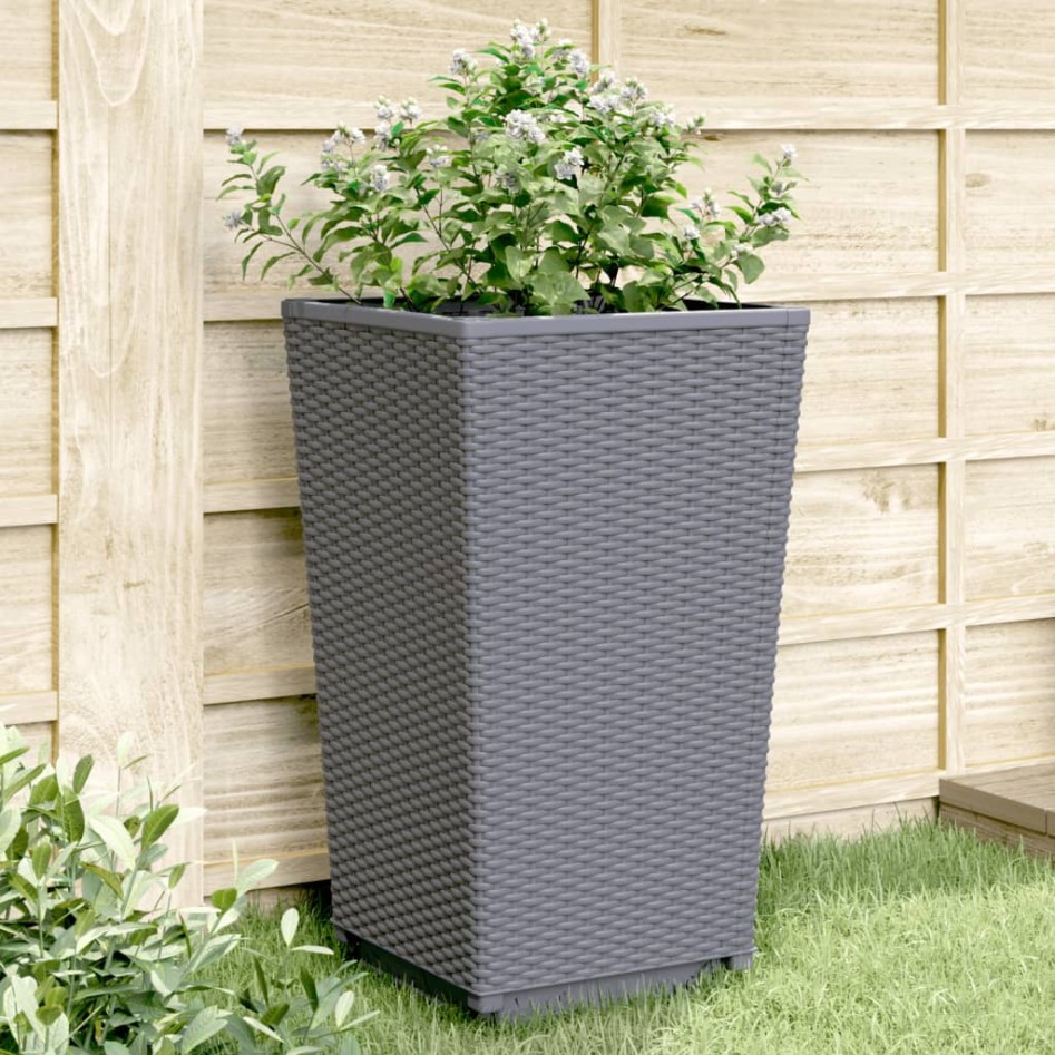 Jardineras 2 unidades PP azul gris 32,5x32,5x57