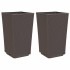 Jardineras 2 unidades PP marrón 32,5x32,5x57