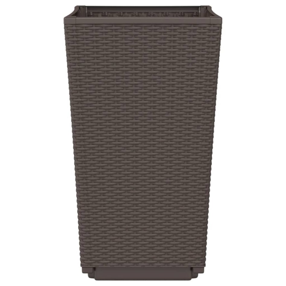 Jardineras 2 unidades PP marrón 32,5x32,5x57