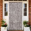 Cortina antimoscas chenilla marrón y blanco 100x230 cm