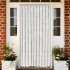 Cortina antimoscas chenilla gris claro y blanco 90x220