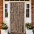 Cortina antimoscas chenilla beige y marrón oscuro 100x220