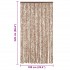 Cortina antimoscas chenilla beige y marrón oscuro 100x220