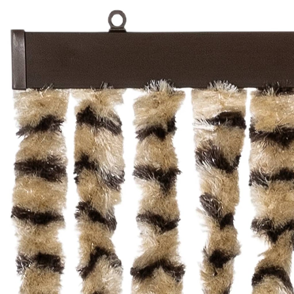 Cortina antimoscas chenilla beige y marrón 100x200