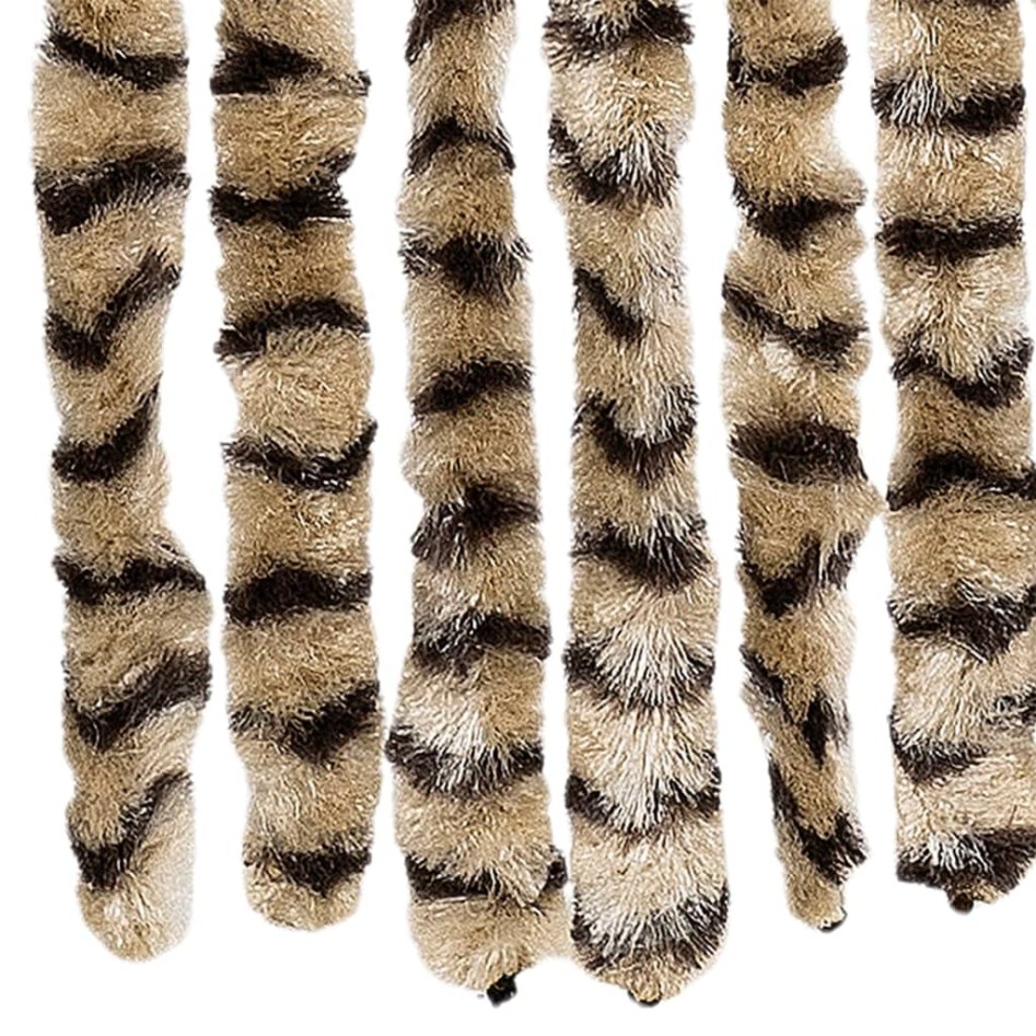 Cortina antimoscas chenilla beige y marrón 100x200