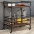 Carrito de cocina madera ingeniería marrón roble 82x40x78,5