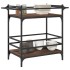 Carrito de cocina madera ingeniería marrón roble 82x40x78,5