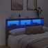 Cabecero de cama con luz LED gris hormigón 180x17x102