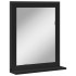 Espejo de baño con estante madera ingeniería negro 50x12x60