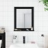 Espejo de baño con estante madera ingeniería negro 50x12x60