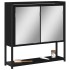 Armario con espejo de baño madera ingeniería negro 60x16x60