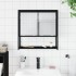 Armario con espejo de baño madera ingeniería negro 60x16x60