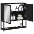 Armario con espejo de baño madera ingeniería negro 60x16x60