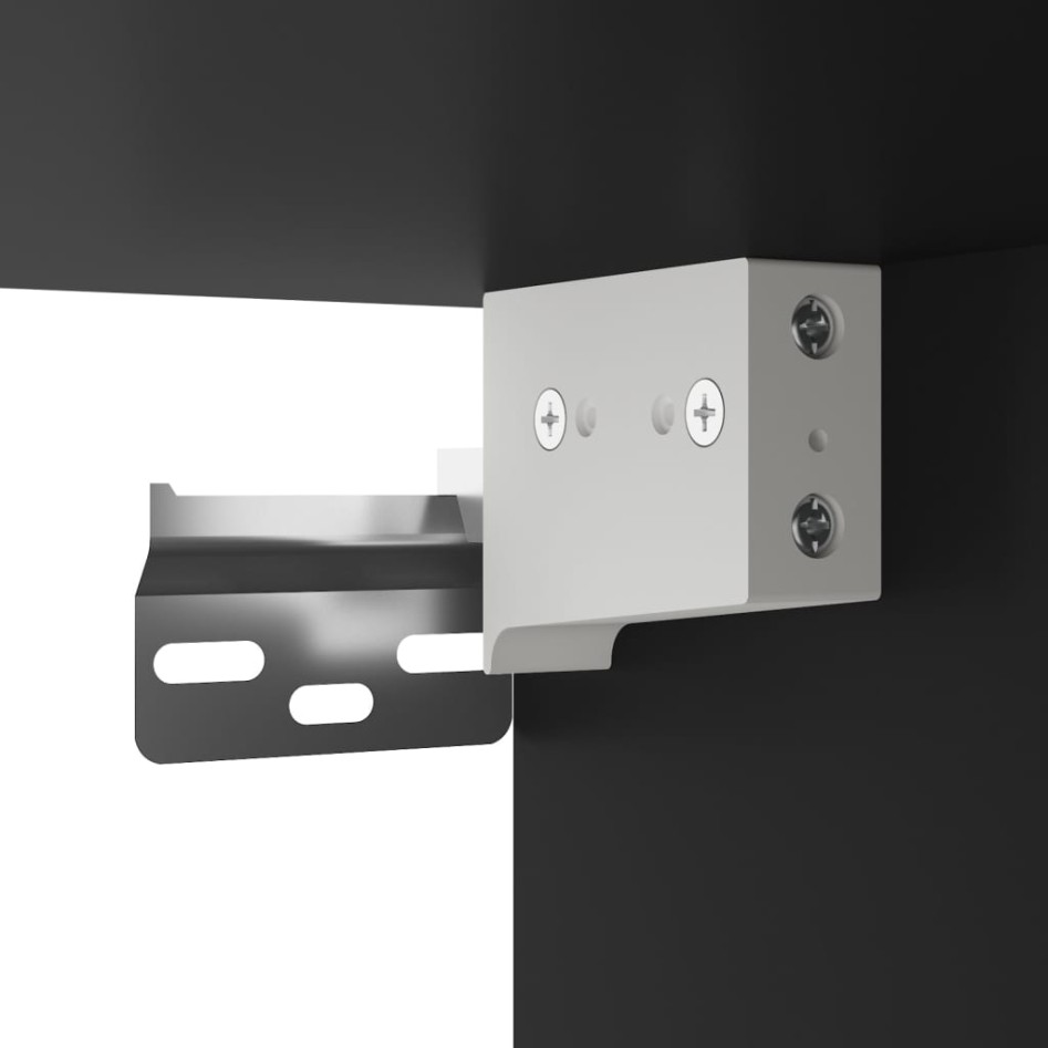 Armario con espejo de baño madera ingeniería negro 60x16x60