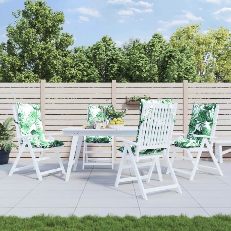 Cojines silla respaldo alto 4 uds tela Oxford estampado