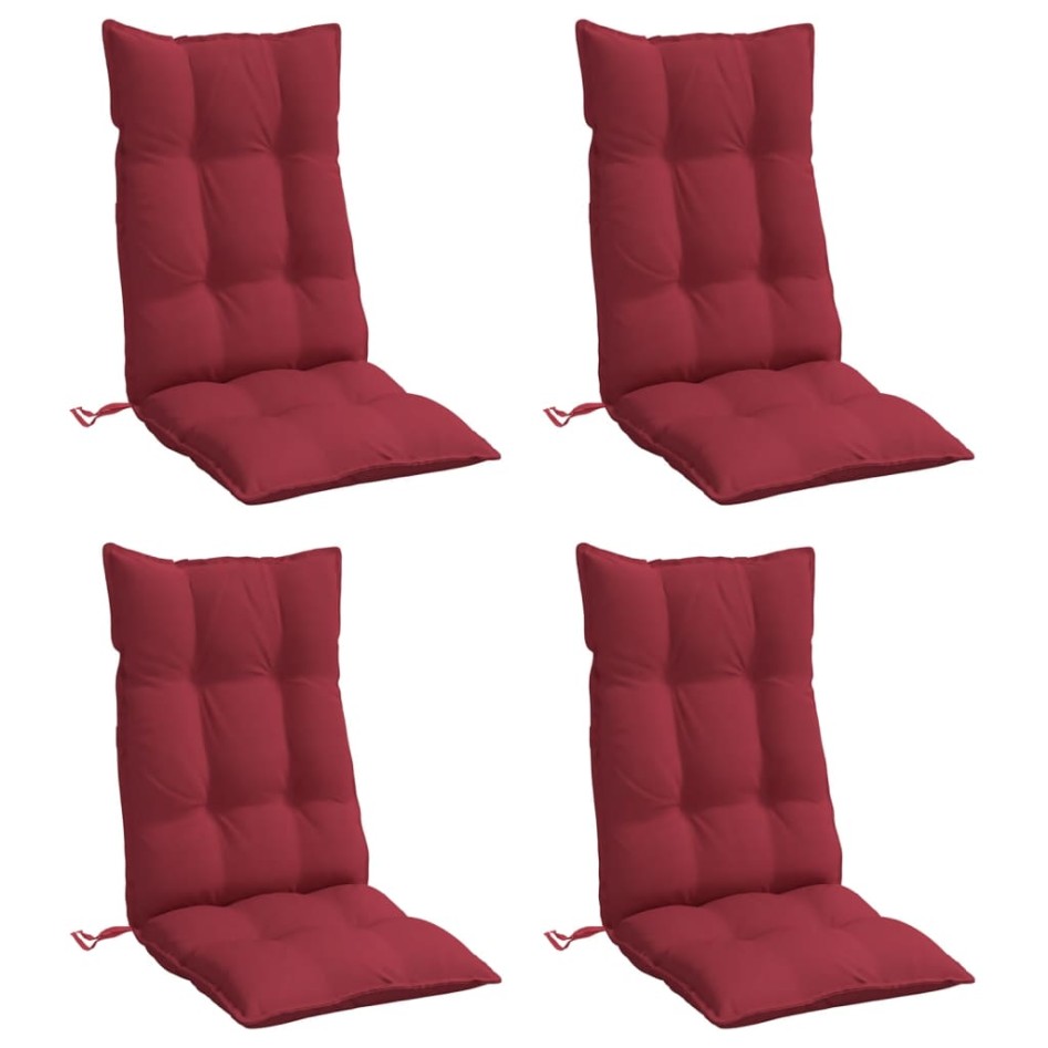 Cojines de silla con respaldo alto 4 uds tela Oxford rojo