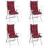 Cojines de silla con respaldo alto 4 uds tela Oxford rojo