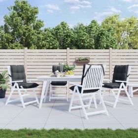 Cojines de silla respaldo bajo 4 uds tela Oxford gris