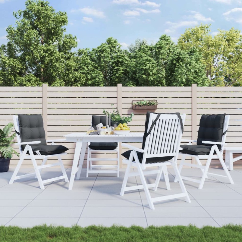 Cojines de silla respaldo bajo 4 uds tela Oxford gris