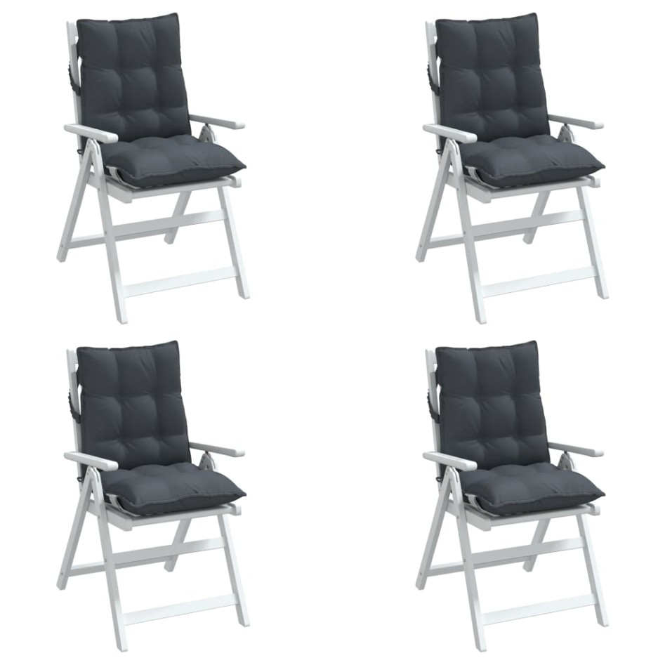 Cojines de silla respaldo bajo 4 uds tela Oxford gris