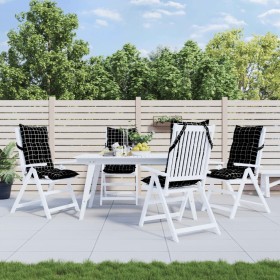 Cojines para silla respaldo alto 4 uds tela a cuadros