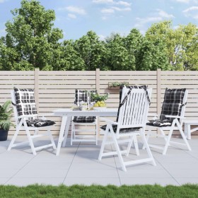 Cojines para silla respaldo alto 4 uds tela Oxford cuadros