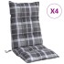 Cojines para silla respaldo alto 4 uds tela Oxford cuadros