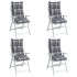 Cojines para silla respaldo alto 4 uds tela Oxford cuadros